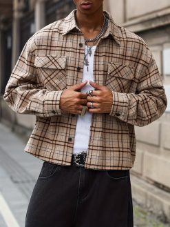 Men’s Plaid Cropped Overshirt